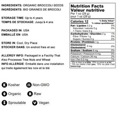 Organic Broccoli Seeds for Sprouting – Non-GMO, Kosher, 1 LB