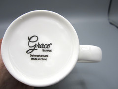 Grace Teaware White Yellow Butterfly Fine Porcelain Tea Coffee Mug 10 oz. (545)