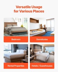 Uimoso Twin Size Bunkie Board 0.4″ Foldable Bed Board Slats w/ Connection 8 Pcs