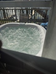CO-Z Inflatable Square Hot Tub Spa, Blue/White Portable Inflatable Hot Tub