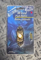Heath Zenith LE-224-A Wired Doorbell Push Button Lighted Brass NOS