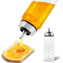 Honey Dispenser No Drip, 10 OZ Honey Jar Maple Syrup Dispenser, Glass Honey