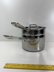 All-Clad Stainless Steel 3.5 qt. Saucepan and Double Boiler And Lid