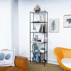 Carbon Steel Metal Shelf Organizer with Hooks for Kitchen DIY Combination Design