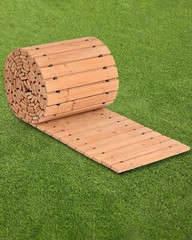 24 ft L x 17 in W Straight Wooden Garden Pathway Roll Out Garden Walkway