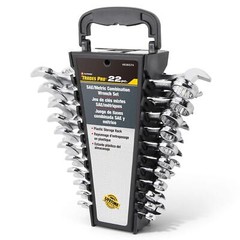 Trades Pro Sae And Metric Wrench Set 22 Piece Open And Box End 12 Point 15 Degre