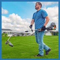 LawnMaster NPTGCP2517B No-Pull Gas String Trimmer with Electric Start 25cc