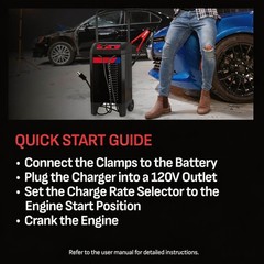 Wheeled Manual 10A Car Battery Charger and 250A Engine Starter