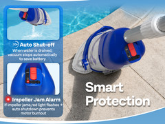 Cordless Pool Vacuum Cleaner 13.2GPM Handheld Rechargeable for Pools & Spas Blue