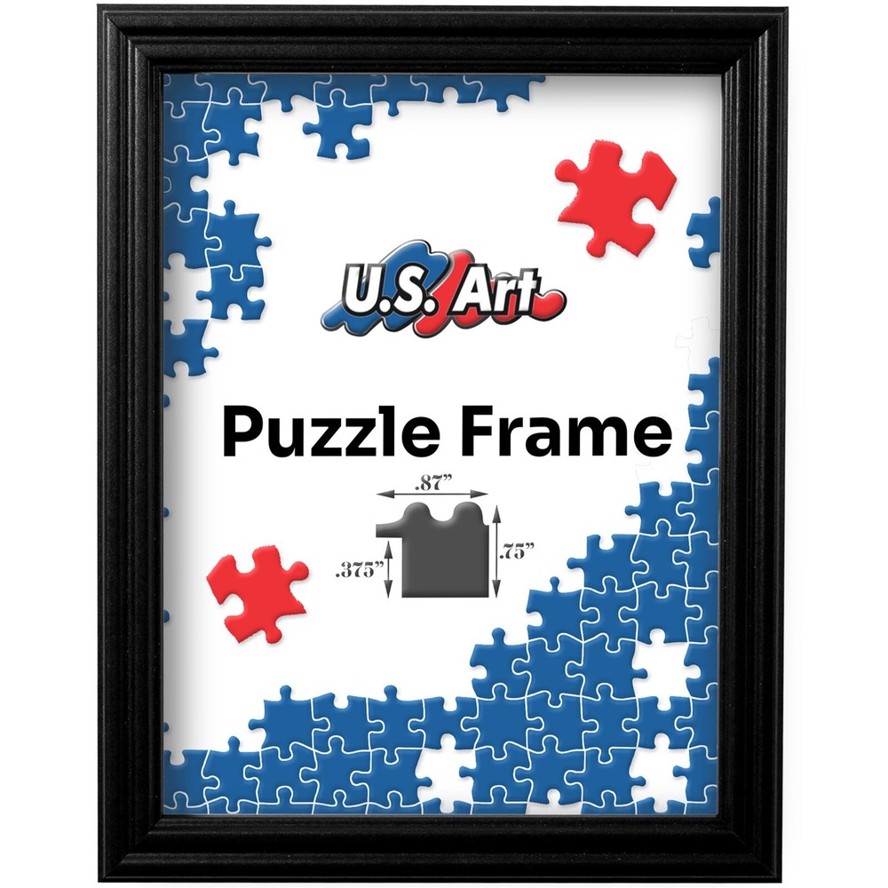 Black Puzzle Frame .75″ Inch Wide – Handmade Solid Wood Picture Frames