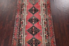 Vintage Pink Traditional Area Rug 5×11 Hand-knotted Wool Geometric for Any Room