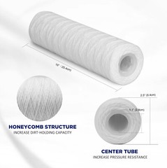 50 Pack 10″ x 2.5″ String Wound Sediment Water Filter Whole House RO Replacement