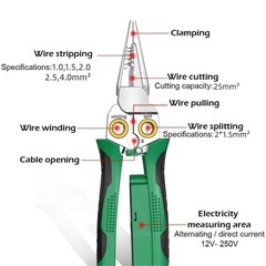 8 In 1 Wire Stripper Wire Stripping Tool with Voltage Tester Cable Cutters US