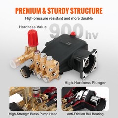 Pressure Washer Pump Power Washer Pump 3/4″ Horizontal 3700 PSI 2.5 GPM