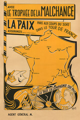 1954 TOUR DE FRANCE MAP POSTER