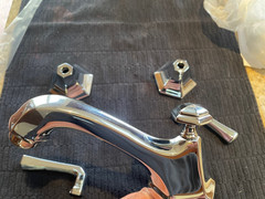 Vintage 1999 Phylrich Modern Traditional Wide Spread Chrome Faucet