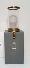 Pottery Barn Brass Hurricane Votive Stocking Holder 10.25″ NIB Candle Christmas