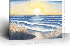 Stunning 12×16 Ocean Sunset Art Print – Waterproof Canvas for Any Room