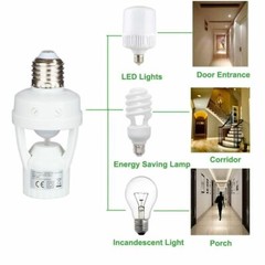 Infrared PIR Motion Sensor E27 LED Light Lamp Bulb Holder Socket Switch 110/220V