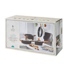 The Pioneer Woman Prairie Signature 14-Piece Cast Aluminum Cookware Set,Charcoal
