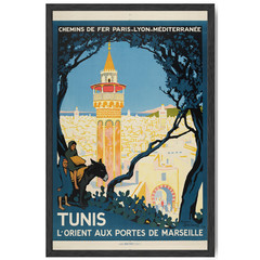 Tunis Tunisia Vintage Travel Poster Framed 11×17 Retro Wall Art Print Gift