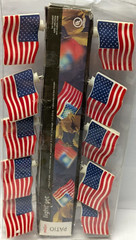 Meijer Branded American Flags 10 Light String Light Set 11′ 5″L Tested