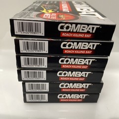 6X COMBAT Roach Killing Bait Kills Small & Large Roaches Non-Stop 6 Stations