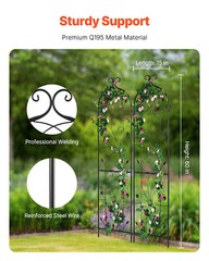 2 Packs Metal Garden Trellis 60″ x 15″ for Climbing Plant Support Rustproof