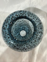 Hand Blown Dimpled Glass Pendant Light Blue Brushed Nickel Any Room
