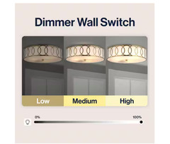 JONATHAN Y Aubrey 3-Light 15.5 in. Brass Gold Metal Flush Mount