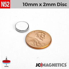 10mm x 2mm N52 Super Strong Round Disc Rare Earth Neodymium Magnets 10x2mm