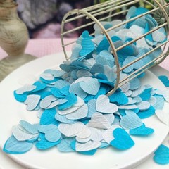1 inch Heart Confetti 1000 Count Blue White for Baby Shower Birthday Table