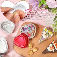 30 Sets Mini Heart Cake Pan with Lids and Scoops 1.86 Oz/ 55 ml Mini Heart