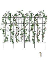 4 Packs Metal Garden Trellis 71″ x 20″ for Climbing Plant Support Rustproof