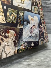 Victorian Christmas Cards in Blue Large Poster Print 27” X 19.75” Milner 1993
