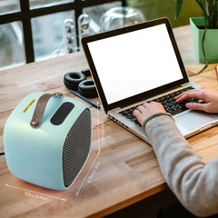 Portable Electric Space Heater Small Home Office Heater Fan with Thermostat