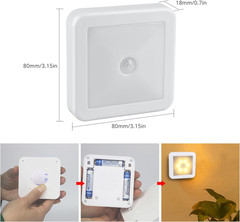 Motion Sensor LED Night Light Battery Powered Indoor Closet Cabinet Wall Cabinet