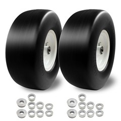 2Pcs 13×5.00-6 Flat Free Tire and Wheel for Lawn Mowers & Zero Turn Mowers, with