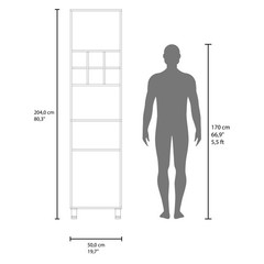 Double Door Kitchen Pantry Cabinet 80″ H 19.7″ W 19.6″ D 6 Cubbies 4 Shelves