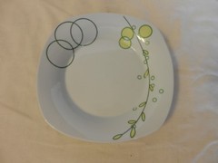 White With Green & Yellow Leaves Porcelain Salad Bowl Aramco Alpine Cuisine
