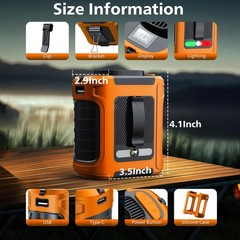 Portable Waist Fan Clip On 10000mAh Rechargeable Personal Cooling Neck Shirt Fan