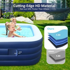 Eisenfuer Inflatable Pool For Kids And Adults No Collapse 100 X 60 X 30