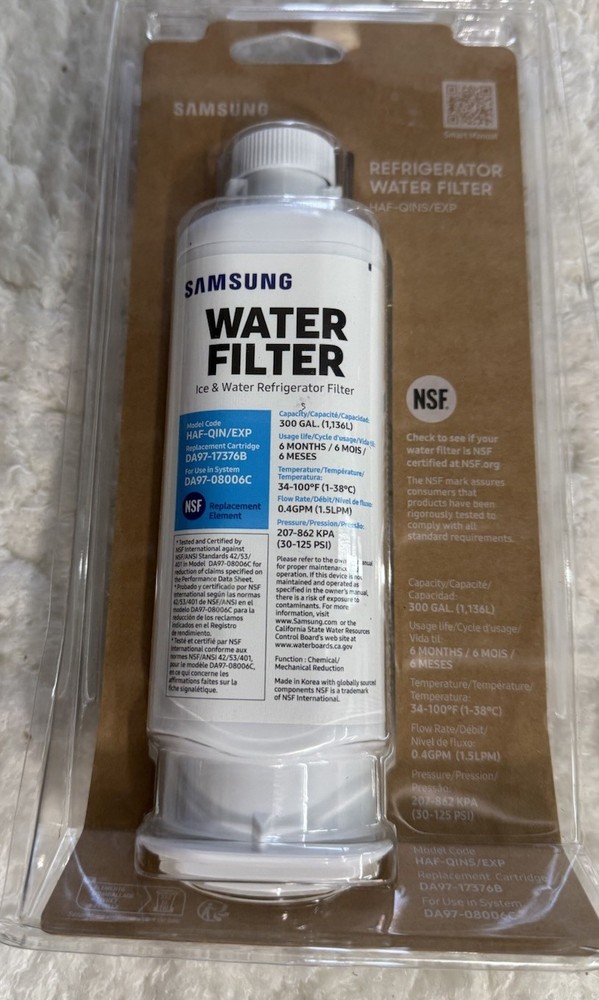 Samsung Water Filter Ice And Water Refrigerator Filter DA97-17376B/ New Sealed