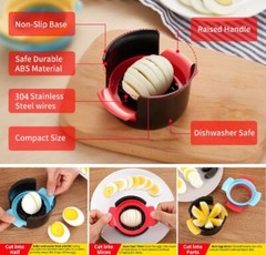 3-in-1 Egg Slicer Cutter & Strawberry Divider – Boiled Egg Slicing Tool
