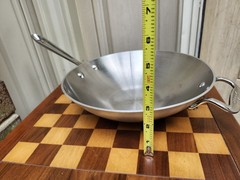 Vtg All-Clad Masterchef MC2 Stainless Aluminum 10″ Wok Skillet 2 Handle Fry Pan