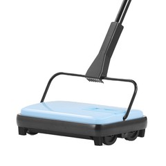 Carpet Floor Sweeper Manual 6.7 inch Width Sweeping Paths Non Electric Blue