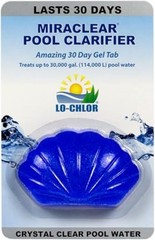 Lo-Chlor Miraclear Pool Clarifier – 30 Days Crystal Clear Water, 2.8 Oz Tablet