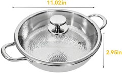 Titanium Hammered Pan, No Coating Non-Stick Titanium Cookware, 11.02in/lid