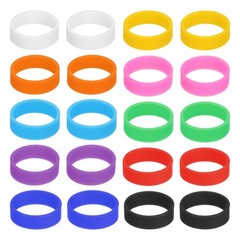 20Pcs Silicone Rubber Bands 20x7mm Silicone Elastic Bands Cable Ties 10 Colors