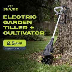 Sun Joe Electric Garden Cultivator with 2.5 Amp Motor and Steel Blades, Green